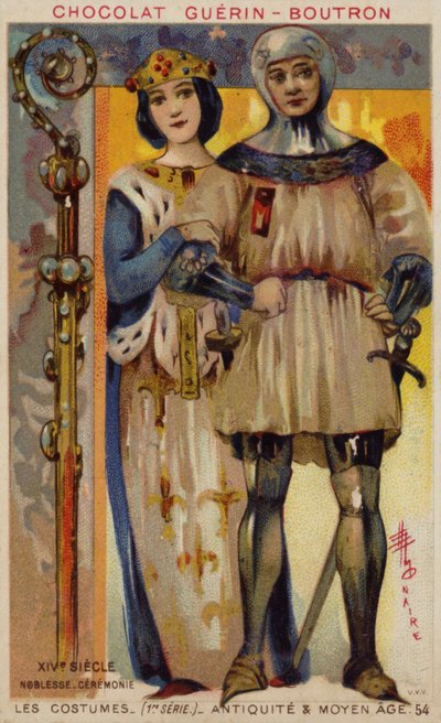 Costume cérémonial de la noblesse, 14ème siècle - French School